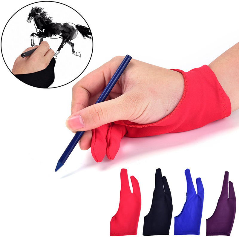 Drawing Glove Artist - 1pc Two Finger Anti-fouling Glove For
