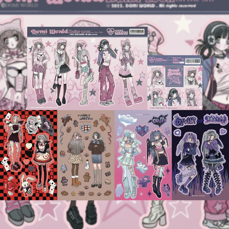 Cool Tablet Accessories - Korean DOMI Out-Of-Print Double Character Sticker