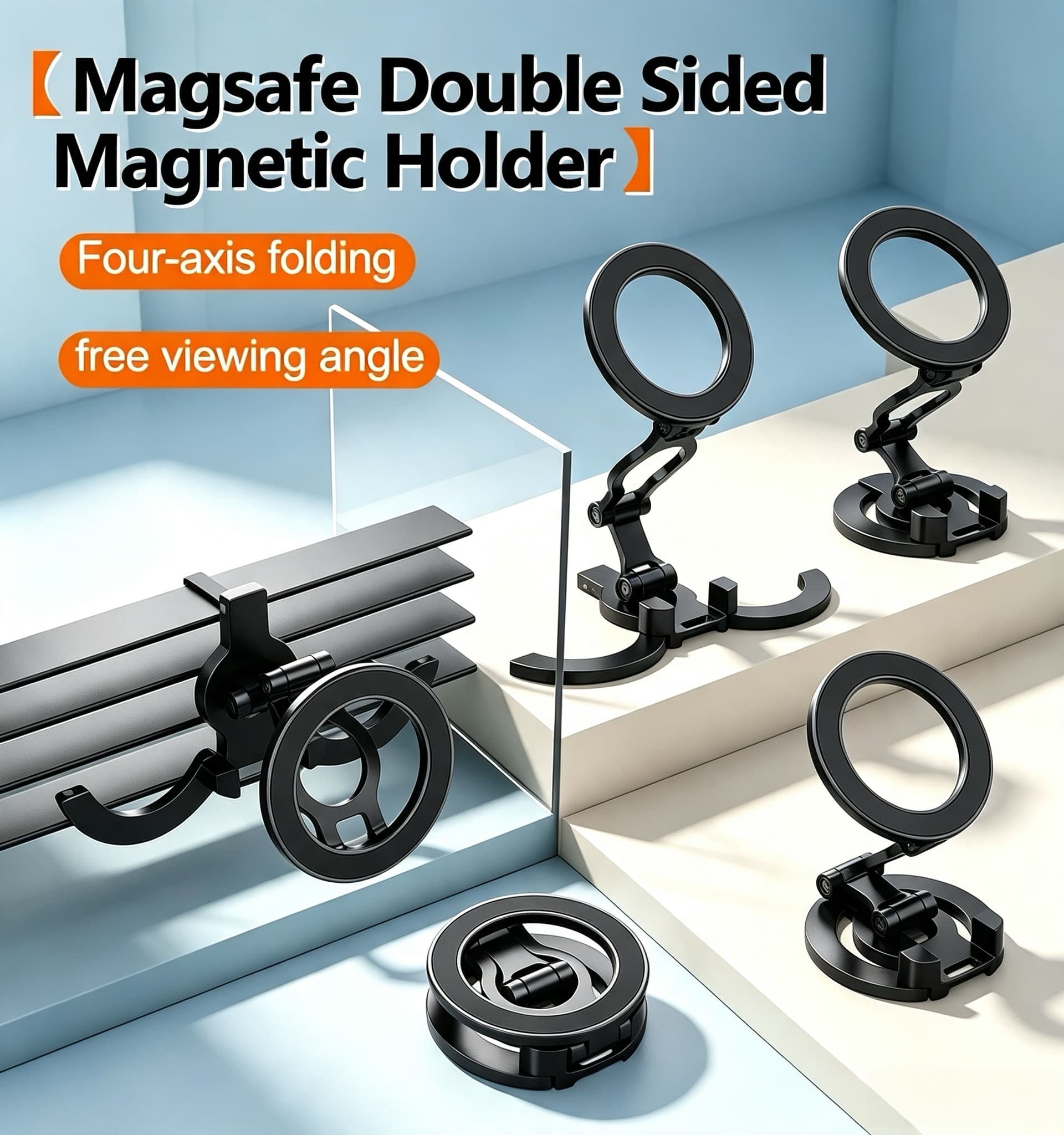 Tablet Stand Adjustable - Double-Sided Magsafe Phone Stand Tripod 360°
