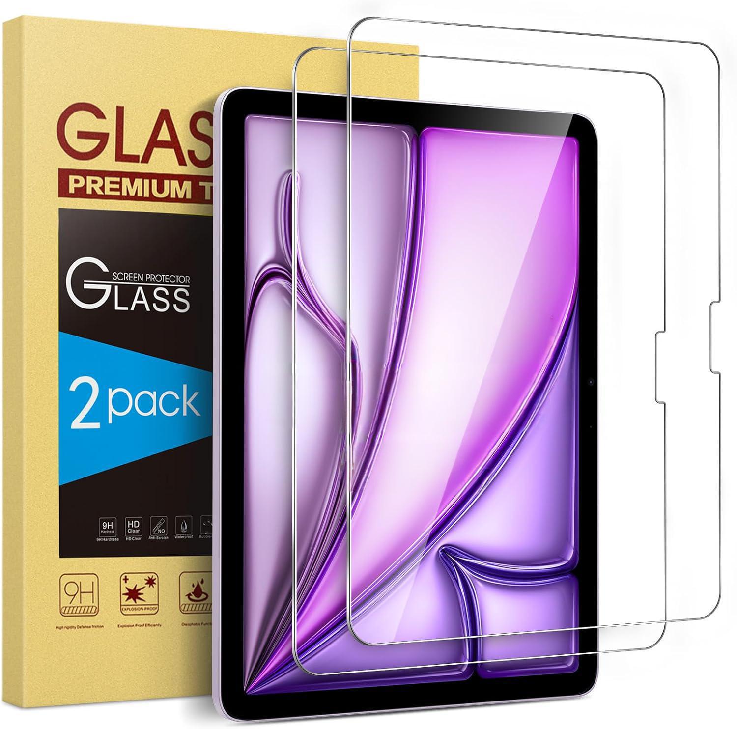 Temu Tablet Accessories - 2pcs 9H Tempered Glass For iPad