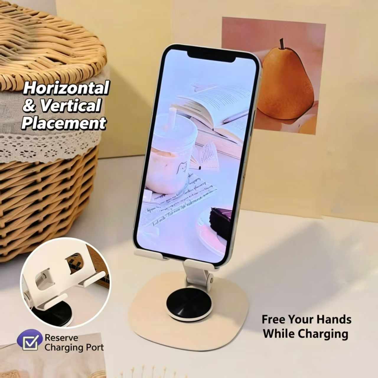 Cream Style Carbon Steel Porta - Tablet Stand Adjustable 评论和价格