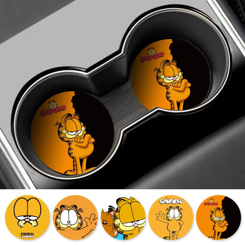 Cartoon Garfield Car Cup Coast - Tablet Accessories For Car 评论和价格