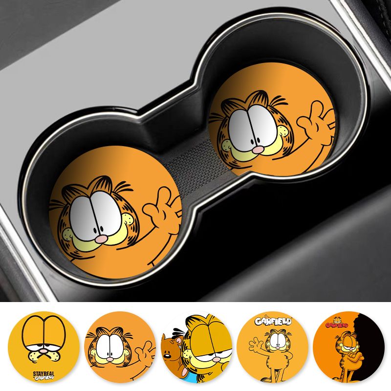 Cartoon Garfield Car Cup Coast - Tablet Accessories For Car 评论和价格
