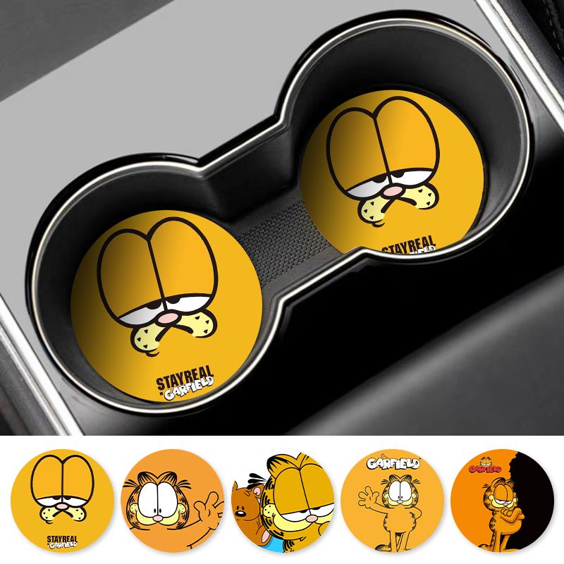 Cartoon Garfield Car Cup Coast - Tablet Accessories For Car 评论和价格