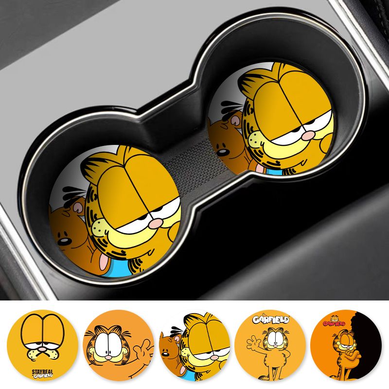 Cartoon Garfield Car Cup Coast - Tablet Accessories For Car 评论和价格
