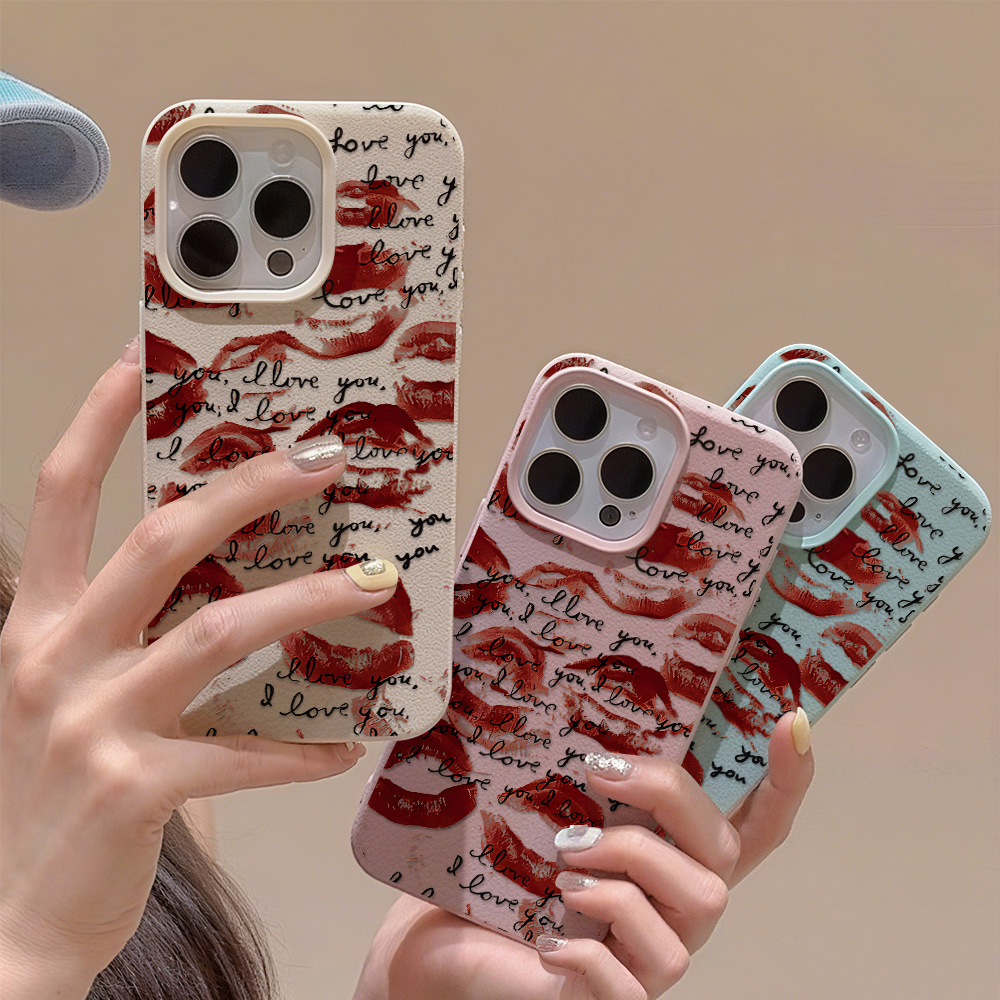 Bright Red Lips Leather Phone  - Apple Iphone 15 评论和价格