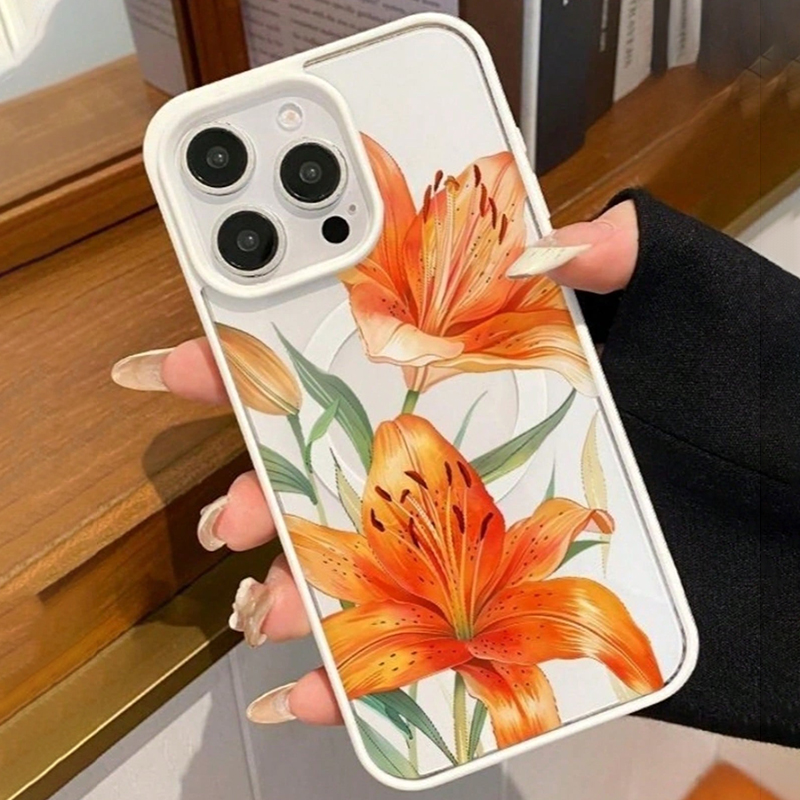 Orange Lily-Patterned Magnetic - Apple Iphone 15 评论和价格