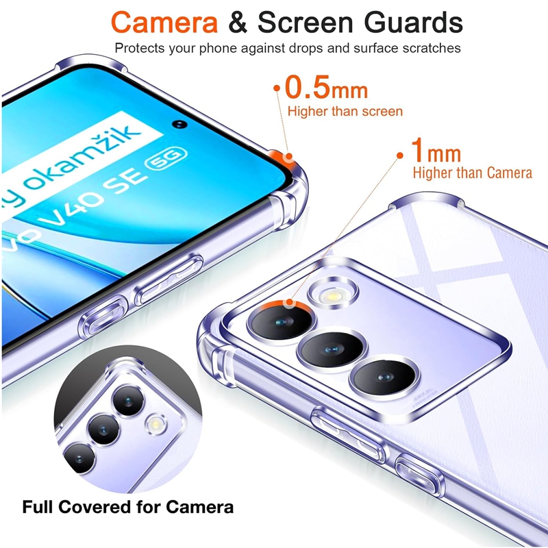 Four-Corners Shockproof TPU Ca - Vivo V40 评论和价格