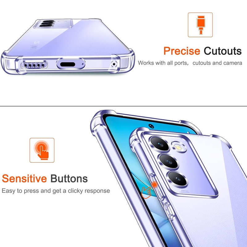Four-Corners Shockproof TPU Ca - Vivo V40 评论和价格